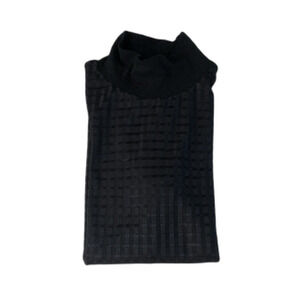 We Are Annorlunda Women’s Black Checkered Mesh Sheer Mock Neck Top Size 4